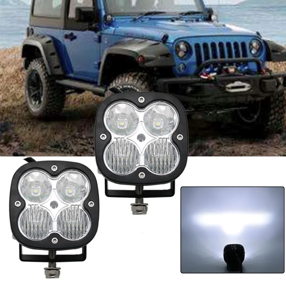 Projecteurs de travail Led de 3 pouces, 12V 24V, phares pour motos, barre Led d'inondation, antibrou