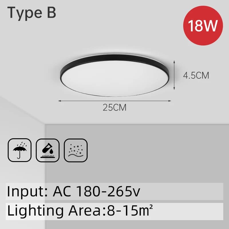 Plafonnier LED moderne Lustre lampe salle de bain suspendu plafond Lustre panneau intérieur décor à
