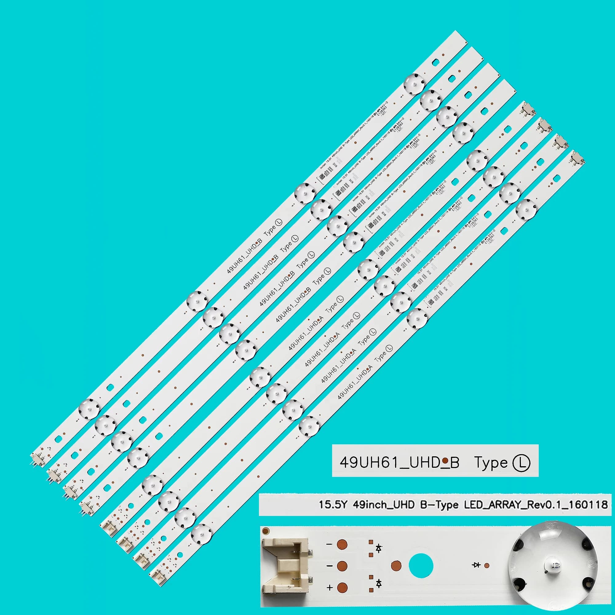 Bande LED pour 49UH6100 49UH610A 49LH5700 49LH5100 49UM6950 49LH570A 49LJ510M 49LH570V 49LH510V 49LH