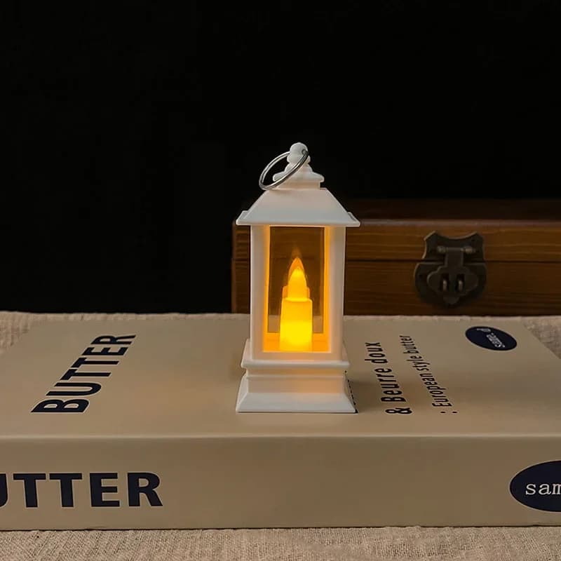 Lanterne LED rétro lumineuse de 6 cm, mini lanterne poney, simulation de lampe à pétrole, lumière de