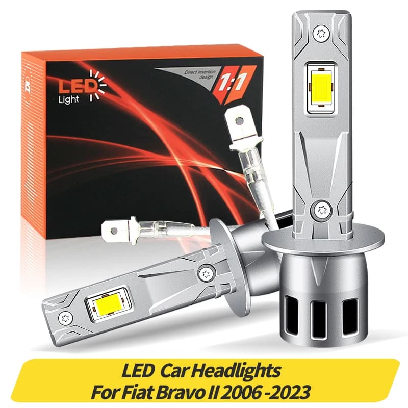 Ampoule de voiture de sauna LED, ampoule lumineuse H1, Fiat Bravo II, 2006, 2007, 2008, 2009, 2010,