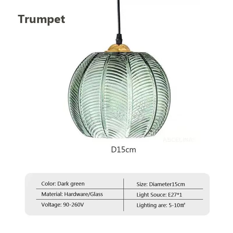 Lampe Suspendue en Verre au Design Nordique Vert, Luminaire Décoratif d'Nik, Idéal pour un Salon, un
