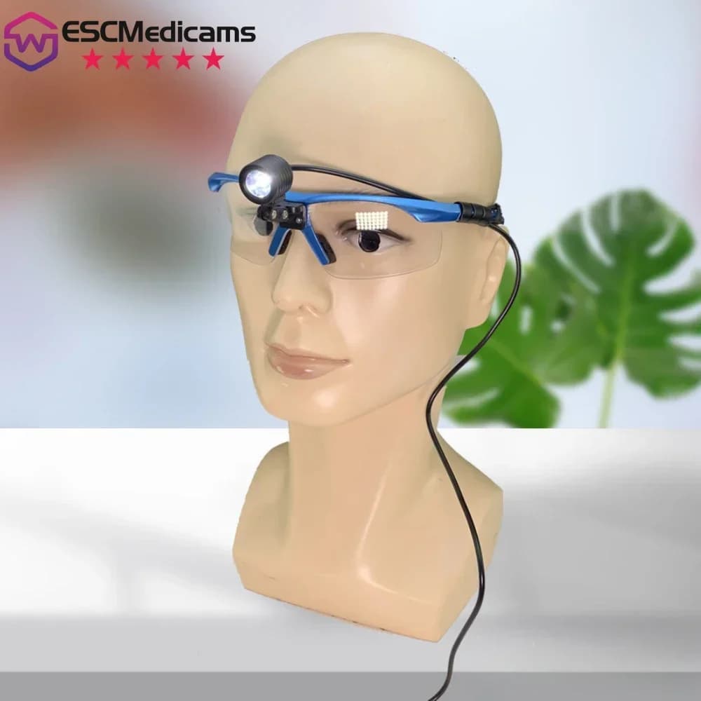 Lampe frontale chirurgicale LED rechargeable 3W pour dentiste avec lunettes de protection, loupes et