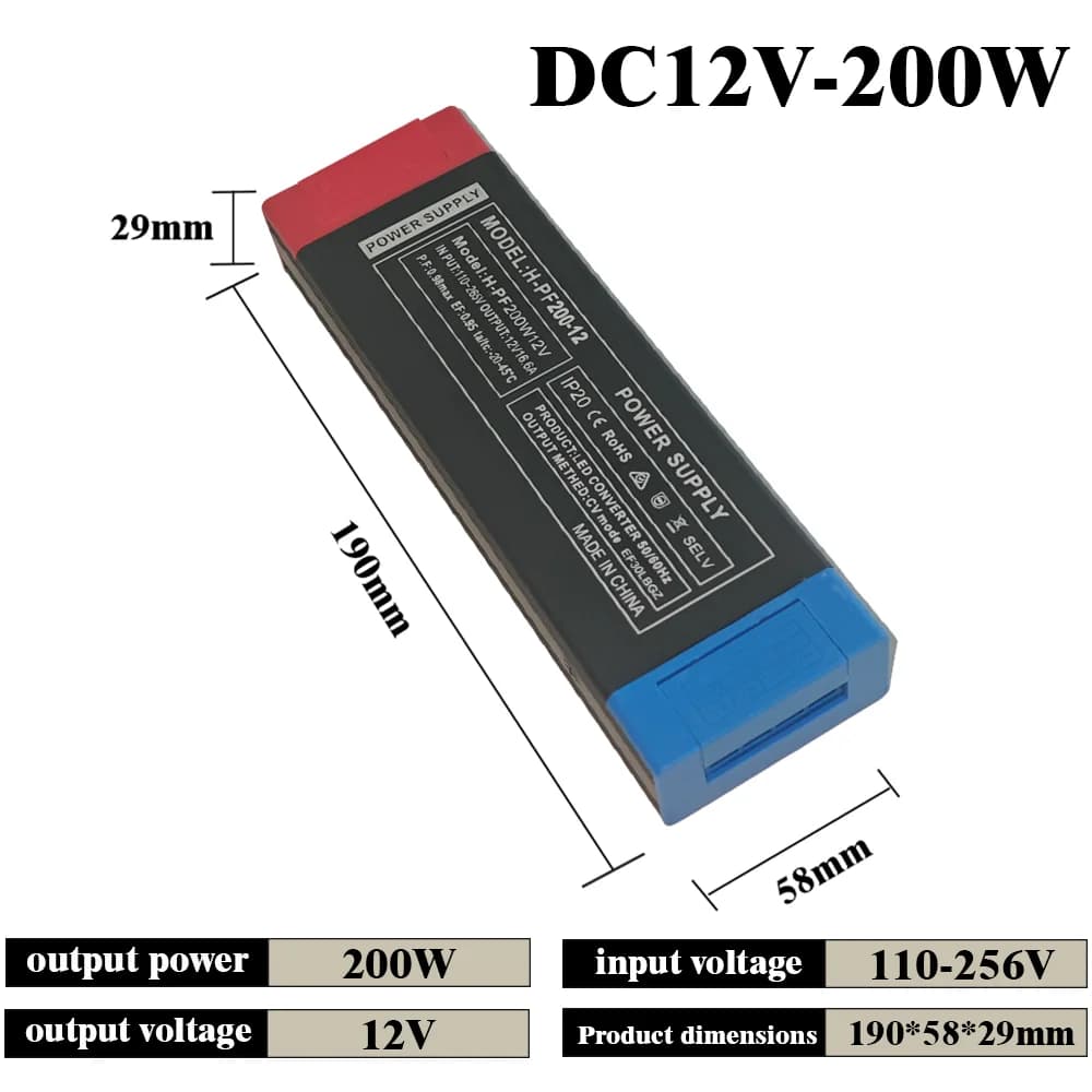 Alimentation électrique pour bande LED 12V 24V, 110-265V AC, 200W 400W, transformateur d'éclairage s
