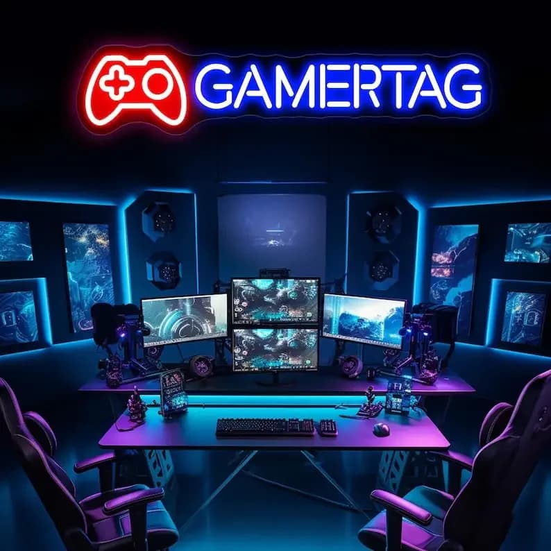 Nom néon Led signe personnalisé Gamer personnalisé néon premier nom lumières lettres Led néon salle 