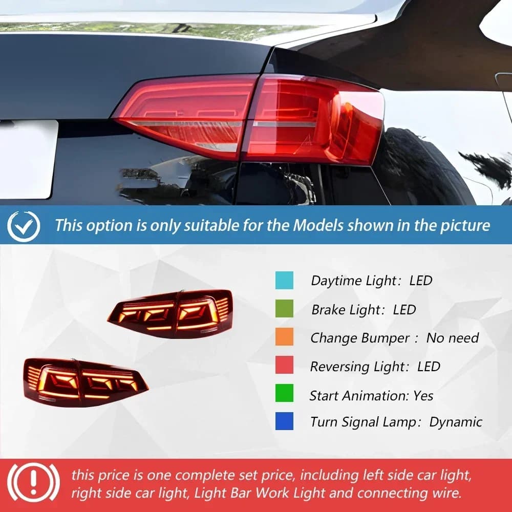 Pour 2015-2018 VW Jetta Mk6 Sagitar Auto feux arrière assemblage mise à niveau Magotan B8 conception