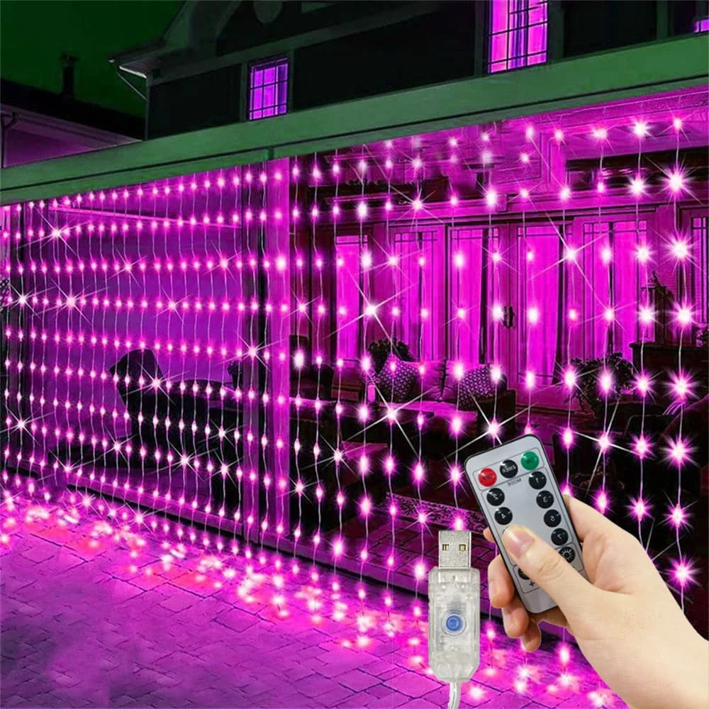 Guirlande LED USB 3/6M avec 8 modes et télécommande, lumières pour les fêtes, mariage, décoration de