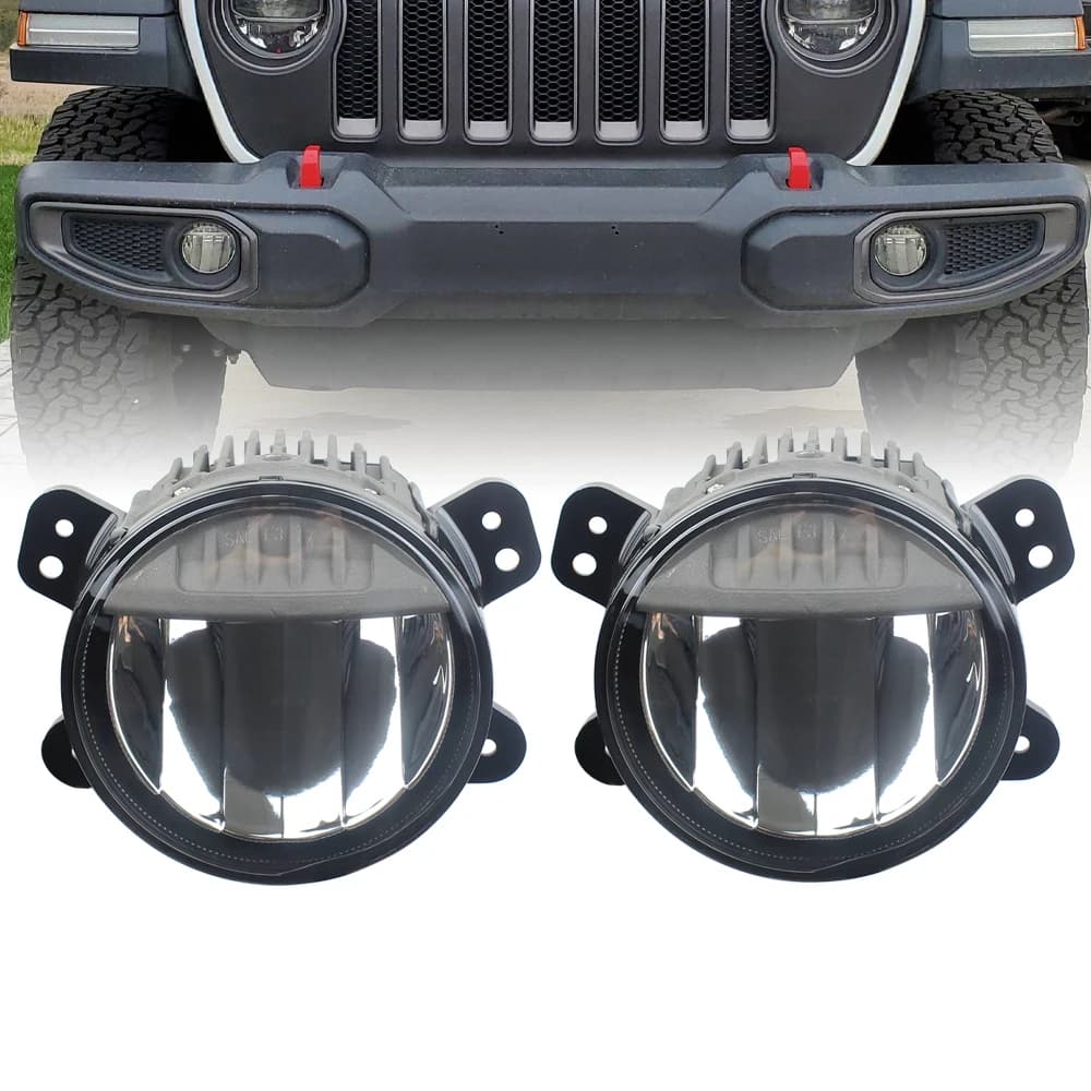 Ensemble de phares antibrouillard LED améliorés pour Jeep Wrangler JL JT 2018 – 2024, 4 pouces