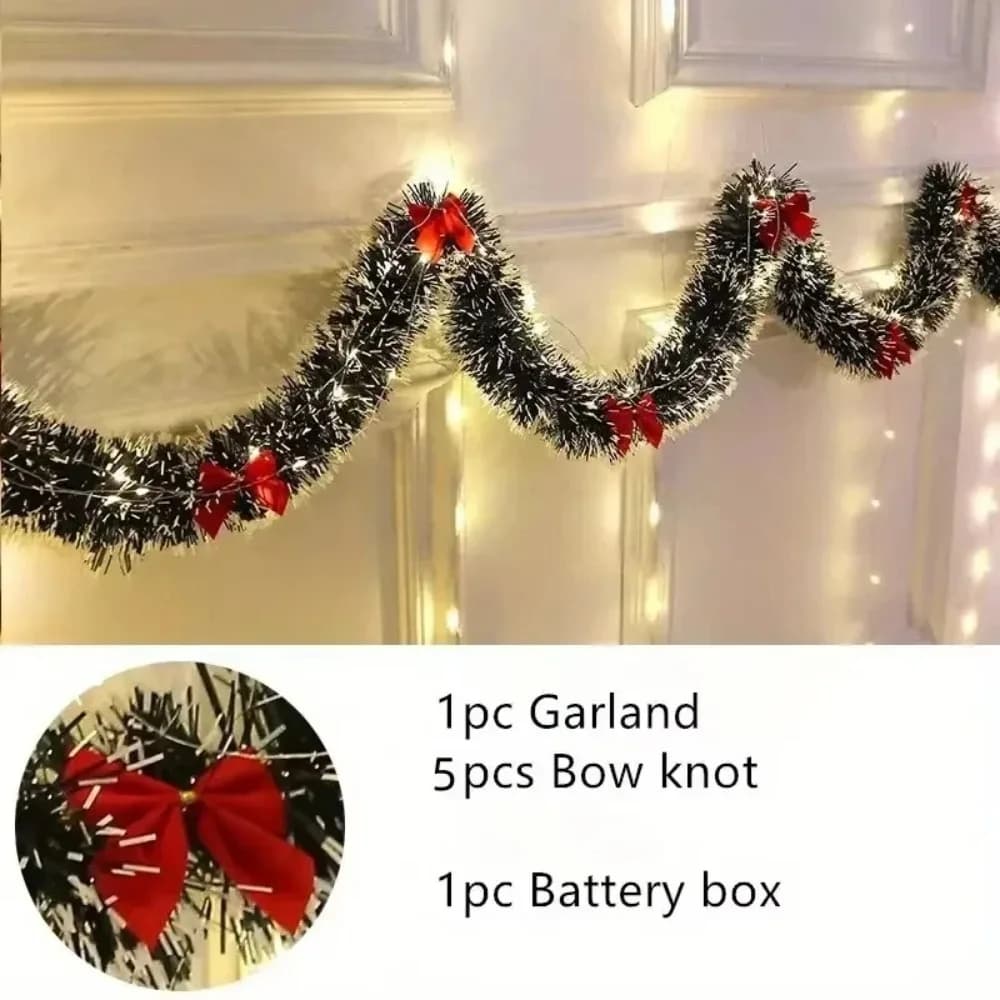 Guirlande de guirlandes de noël guirlande de noël artificielle avec lumières LED guirlande suspendue