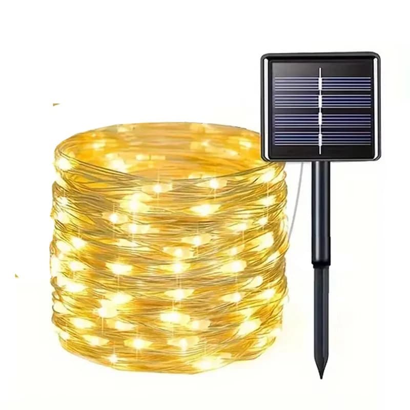 Guirlande solaire LED d'extérieur, 8 modes, lumières flexibles en forme de fil, décoration DIY pour