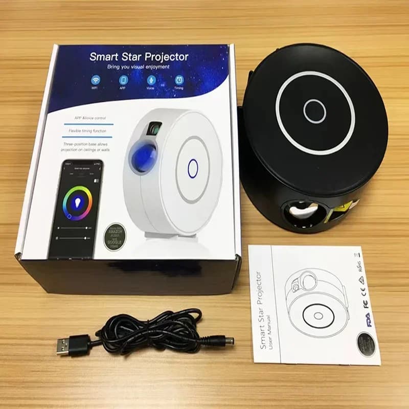 Projecteur laser Tuya Smart Star, WiFi, ciel étoilé, veilleuse ondulante, LED colorée, commande sans