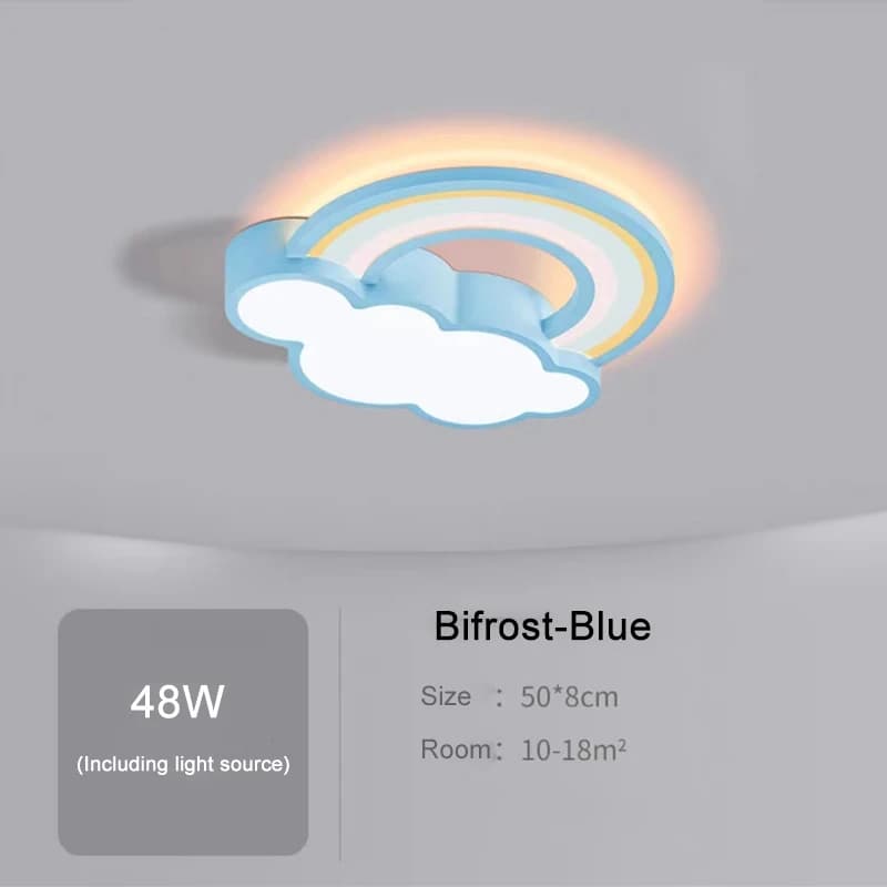 Plafonnier pour chambre d'enfant, nuages arc-en-ciel de dessin animé, luminaires simples et chauds p