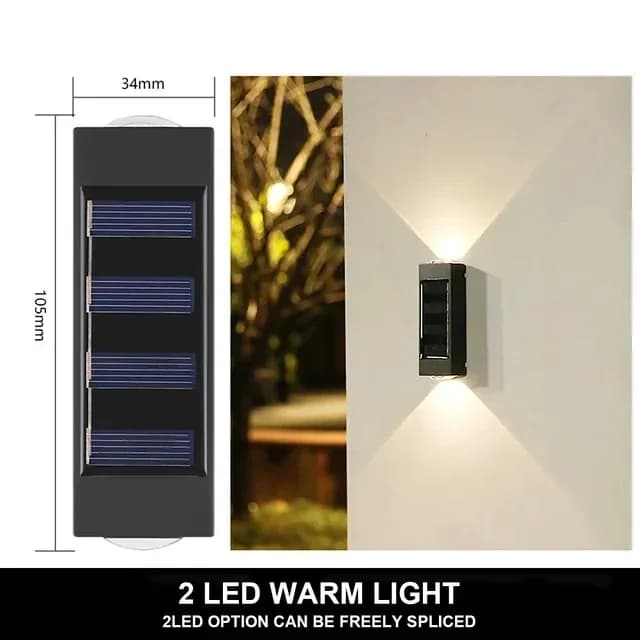 Applique Murale Solaire Étanche à 4LED pour Décoration de Jardin, Luminaire Décoratif d'Extérieur, 6