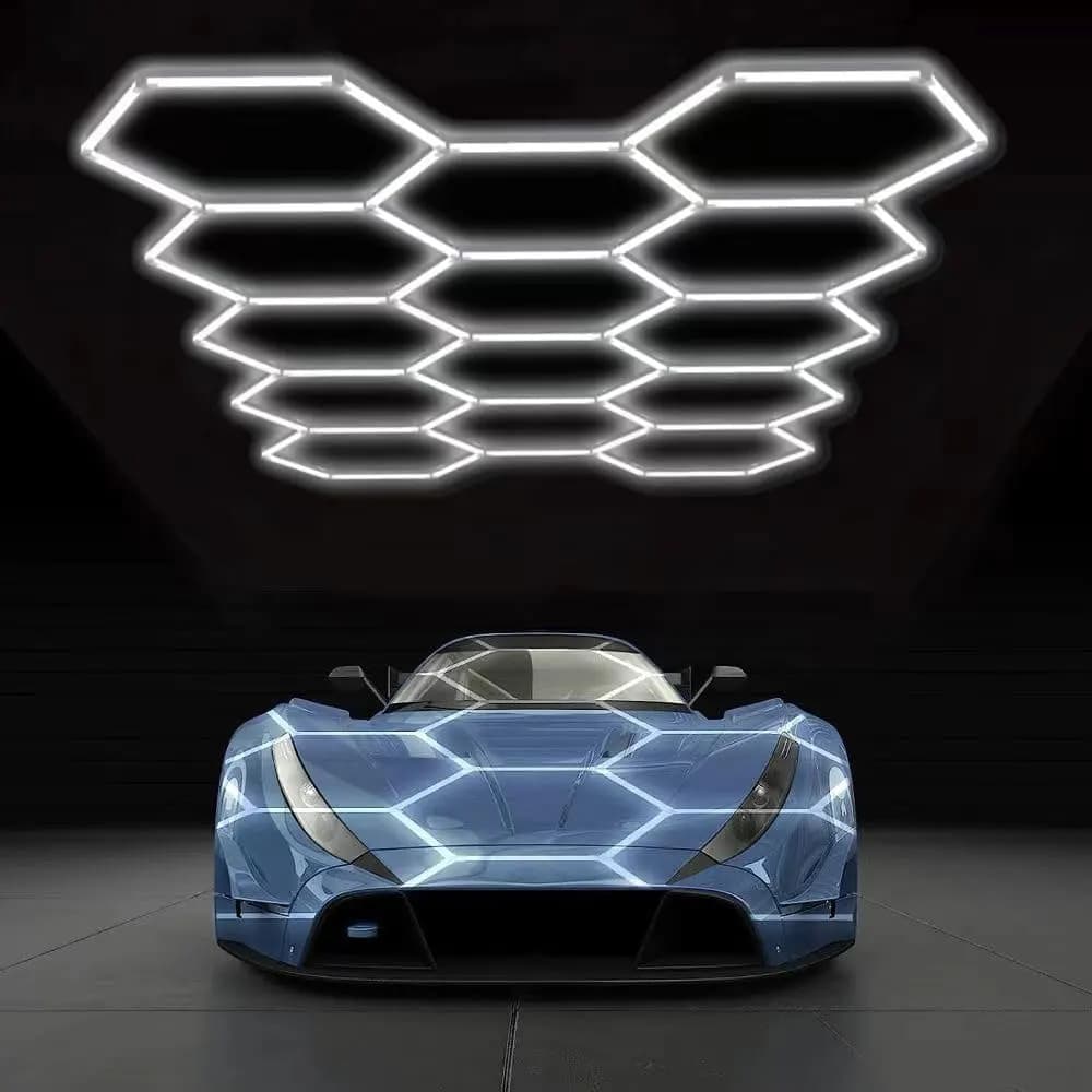 Plafonnier LED hexagonal en nid d'abeille à 14 trous, bordé/sans cadre, 6500K, 110V-240V, adapté aux
