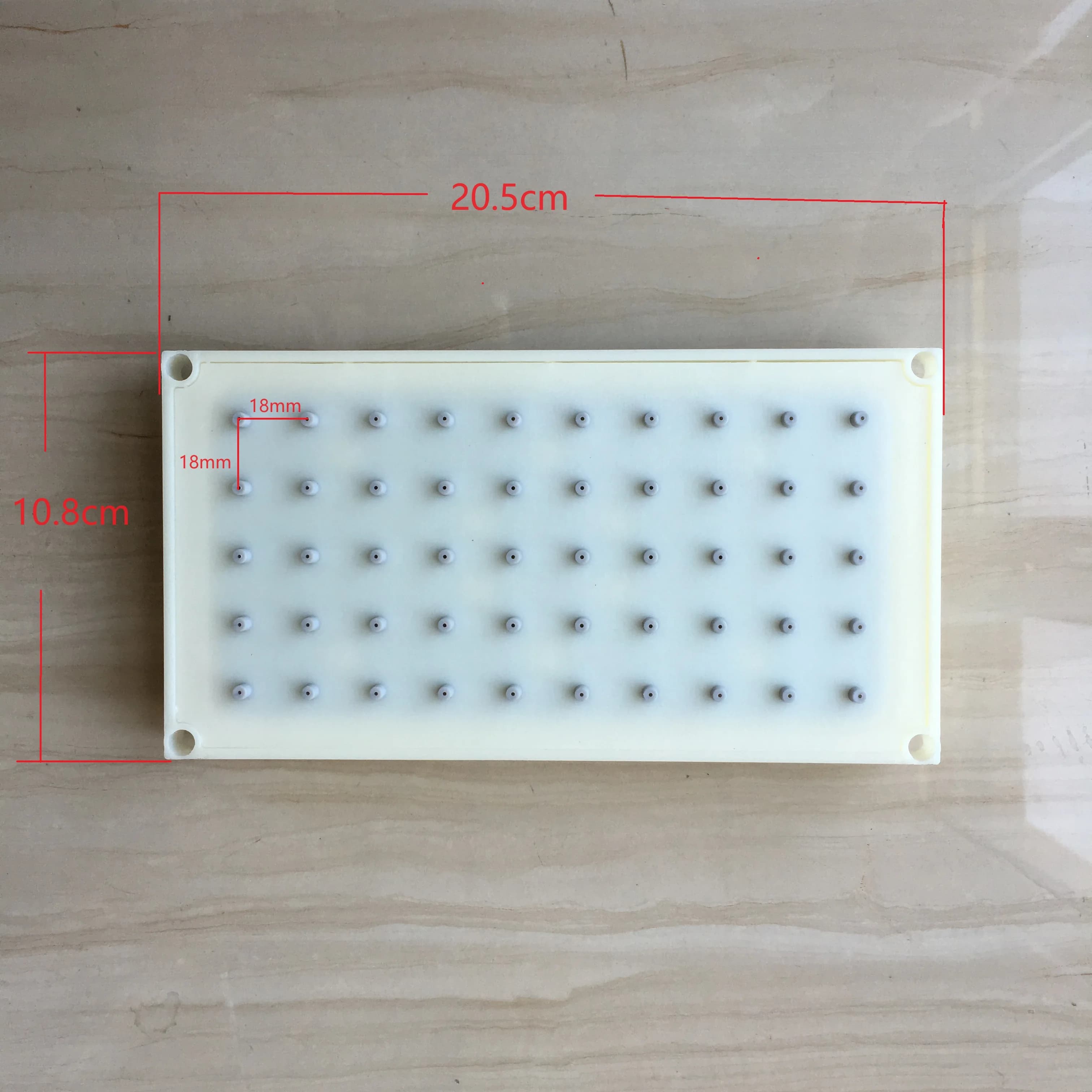 Pommeau de douche rectangulaire ABS 20,5x10,8cm, 5x10 trous, accessoires de pomme de douche à pulvér