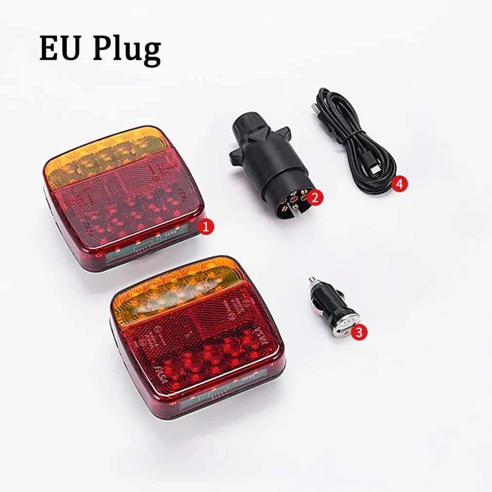 Kit de feux arrière LED rechargeables pour caravane, camping-car, remorque sans fil, feux de signali