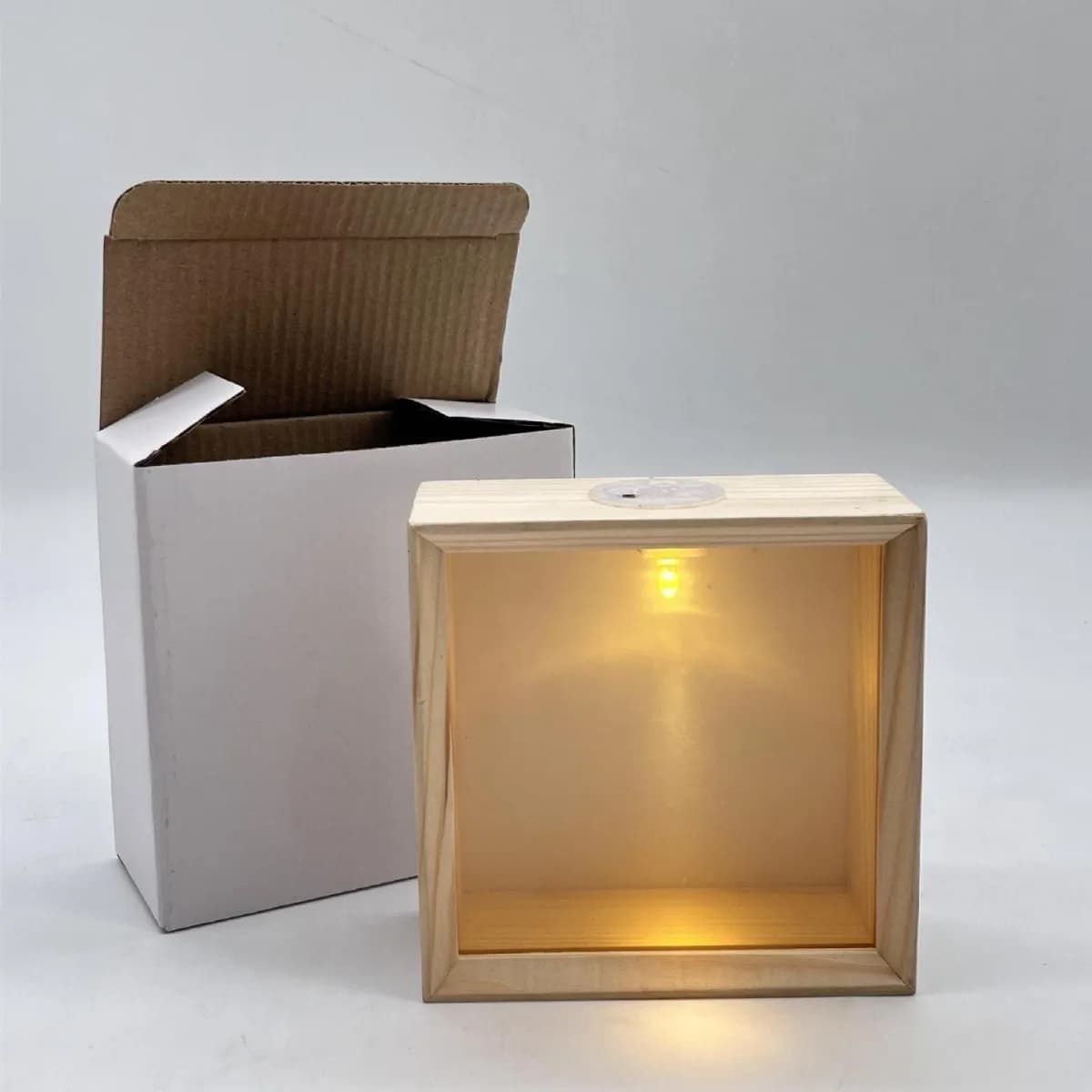 Cadre lumineux LED double face 3D en bois, boîte à ombre, vitrine d'affichage, cadre photo transpare