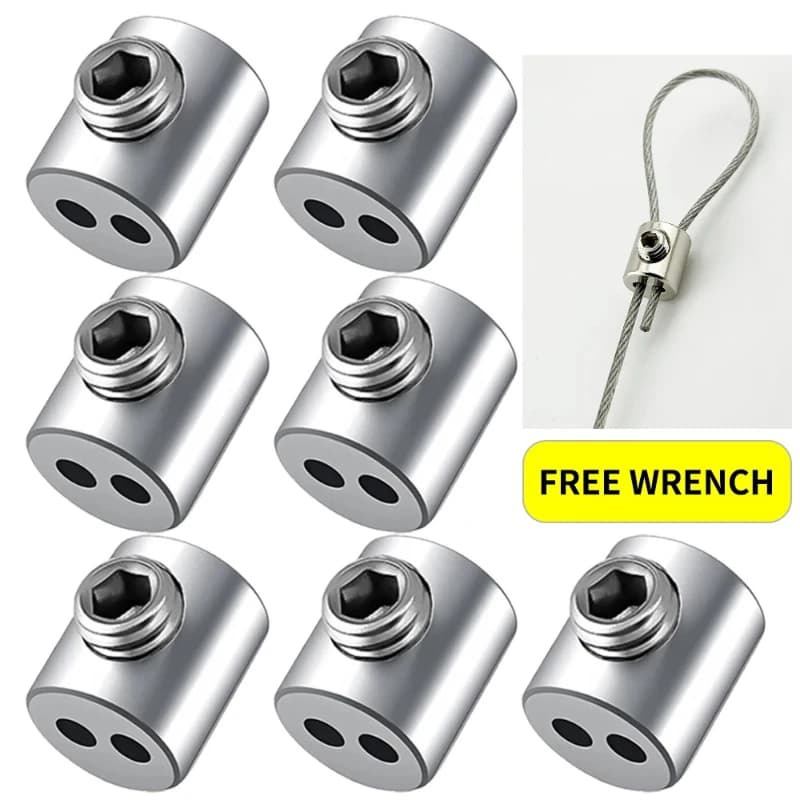 Pince à câble métallique en acier inoxydable, Clip de suspension, vis réglables à Double trou, matér