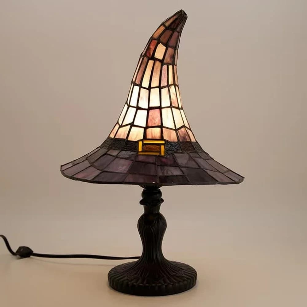    Lampe de nuit gothique, lampe en forme de chapeau de sorcière, lampe de table, lumière de nuit, 