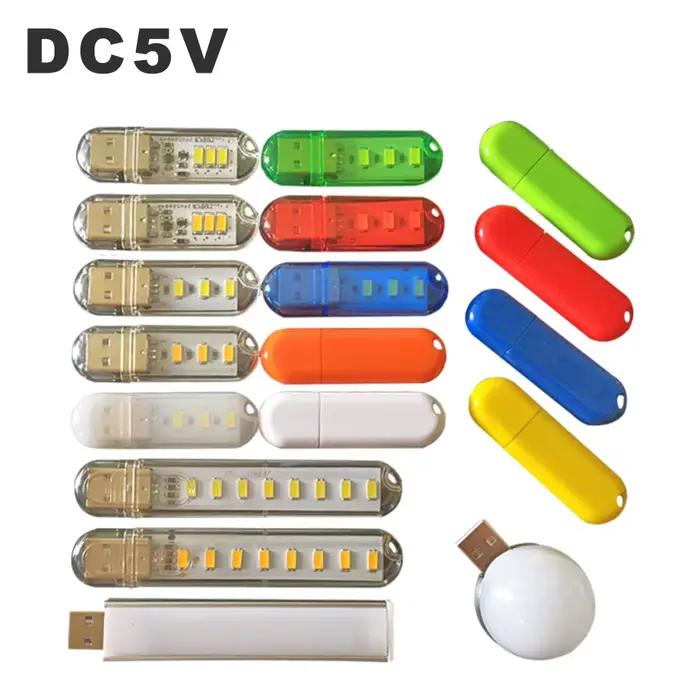 Veilleuse LED USB portable, lampe à disque U, lampes de lecture, mini lampes de livre colorées, banq