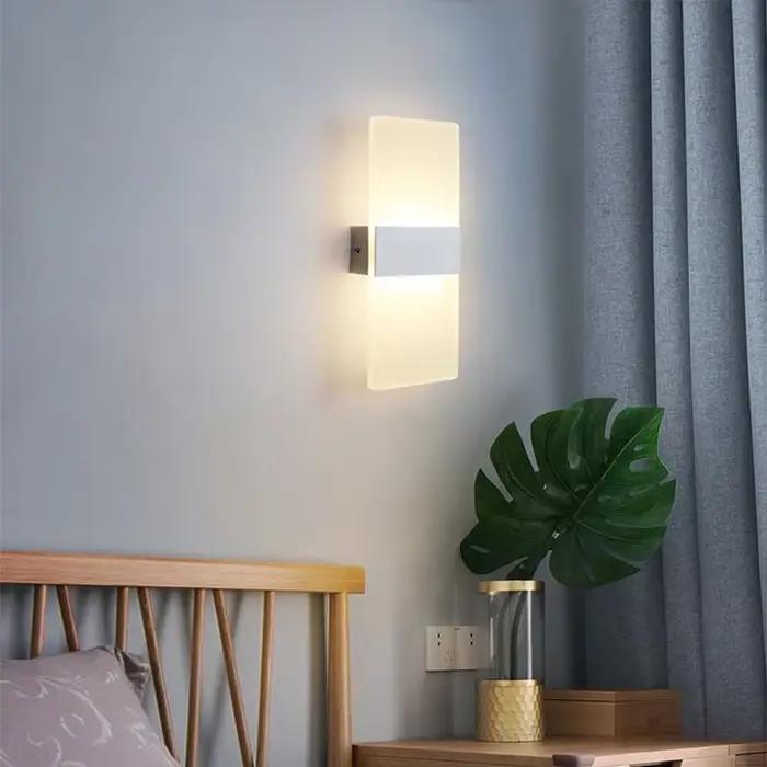 LED Acrylique Applique Murale AC85-265V Long Style Salon Couloir Chambre 3/6/12W Tête De oral et Art
