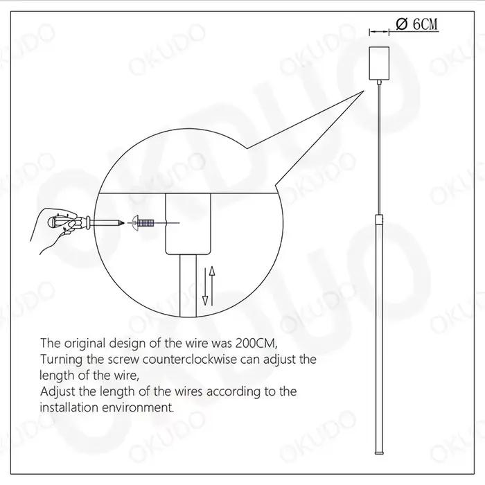 Moderne LED plus long pendentif lumières salle à manger chambre décor chevet fond noir suspension la