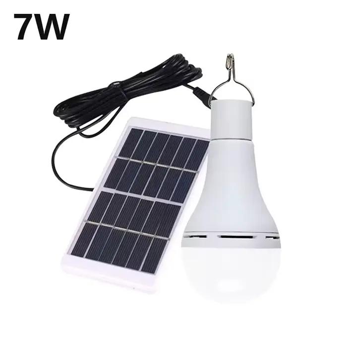 7W lumière solaire étanche USB chargé suspendu d'urgence lumière du soleil alimenté lampe extérieure