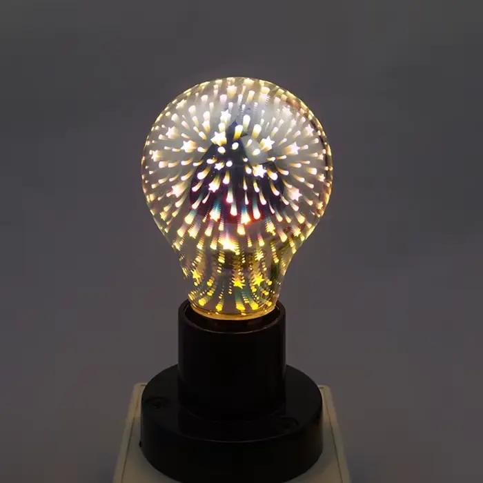 Lampe de feux d'artifice étoile vintage Edison, ampoule LED 3D, veilleuse de vacances, décoration de
