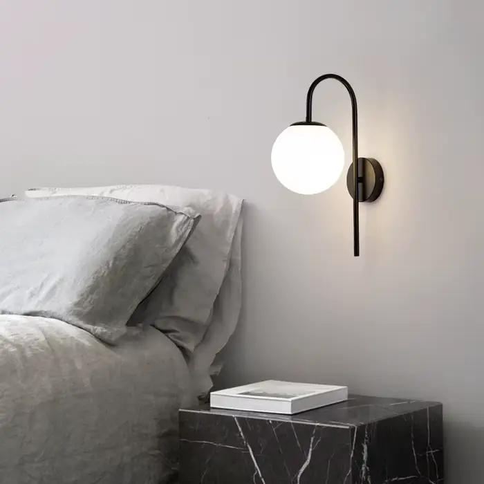 Lampes murales LED simples et modernes, boule de verre créative, applique murale pour salon, chambre