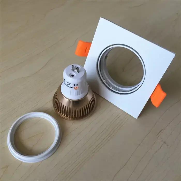 Plafonnier LED Encastrable Rond Noir et Blanc, Support d'Ampoule MR16 GU10, 4 Pièces