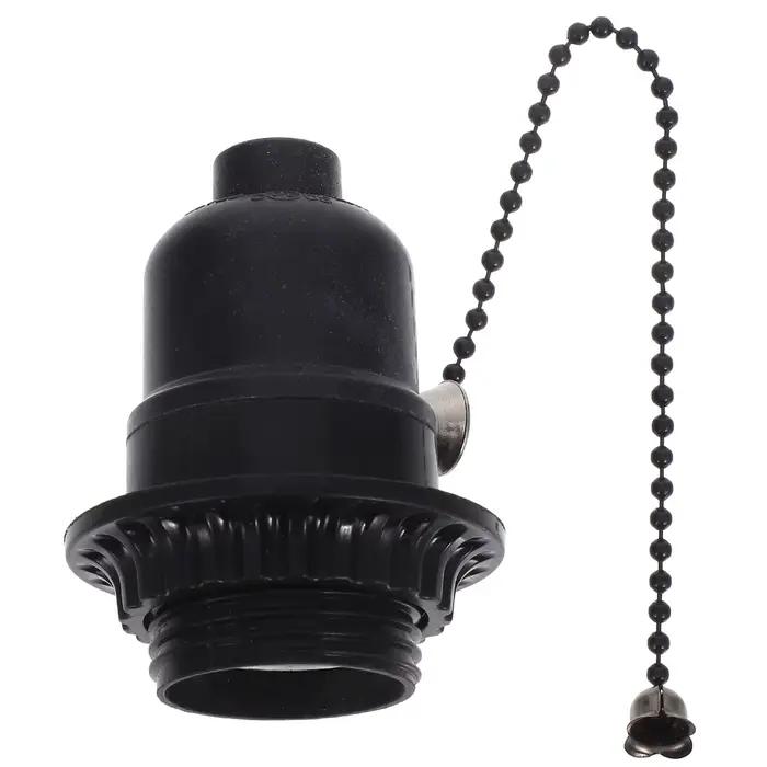 Noir tirer fil interrupteur support de lampe douille rebord Kit convertisseur ampoule Base pièces ac