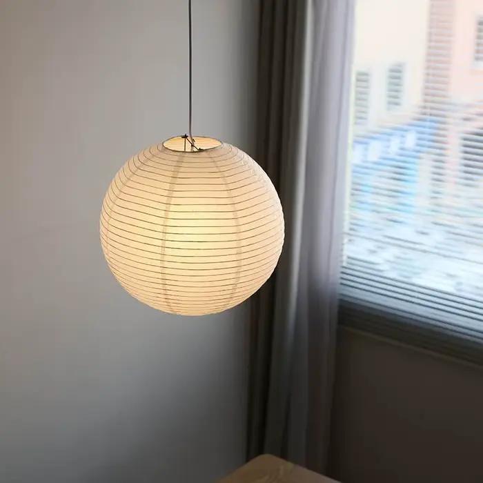 Wabi Sabi vent pendentif lumières LED Akari riz papier suspension lampe pour salon salle à manger ch
