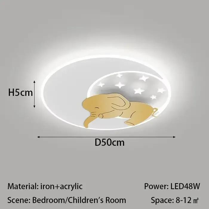 Nordique créatif lapin LED plafonnier Dimmable chambre d'enfants plafonnier moderne décoration de la