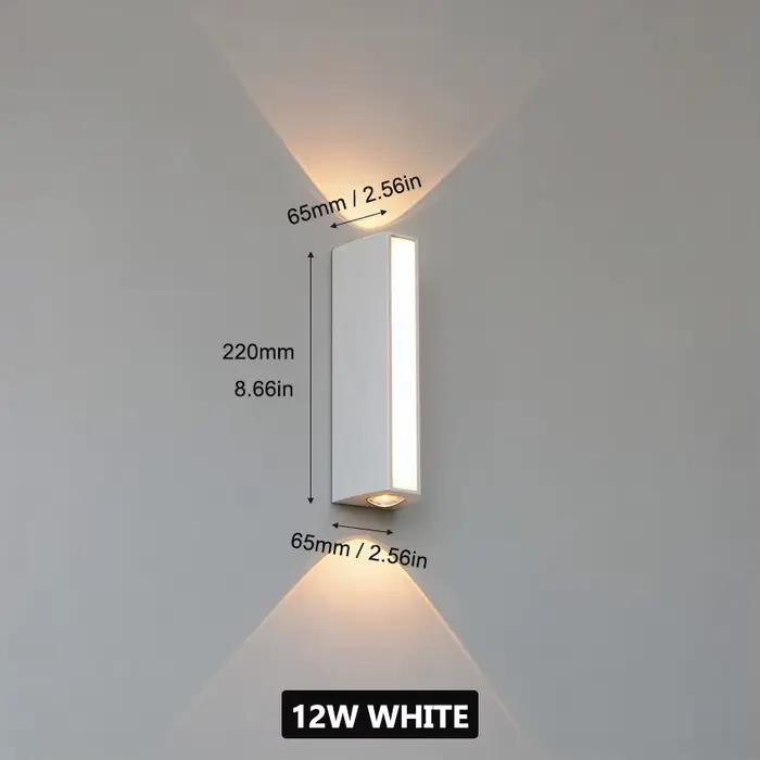 Applique Murale Extérieure Étanche IP65 12W LED pour Décoration Domestique et Éclairage Commercial A
