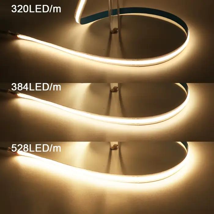 Bande lumineuse LED COB Wifi 12V, Kit d'alimentation à intensité variable, télécommande US EU UK 320
