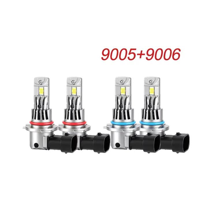 Kit de phares LED 9006 9005, ampoules combinées 6000K, faisceau haut et bas, blanc super lumineux, 4