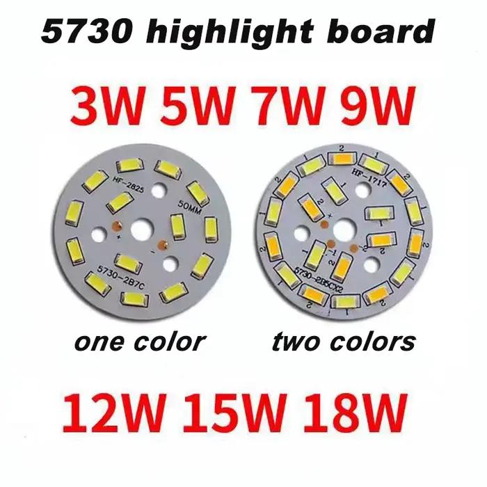DALCAN 1 pièces 5730 SMD ampoule lampe double couleur 3W 5W 7W 9W 12W 15W 18W panneau lumineux LED r