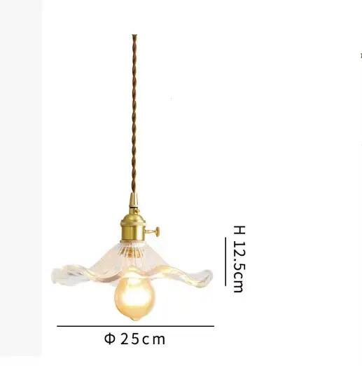 Accueil Simple pendentif LED luminaires chambre salon barre verre coloré cuivre suspension lampe Edi