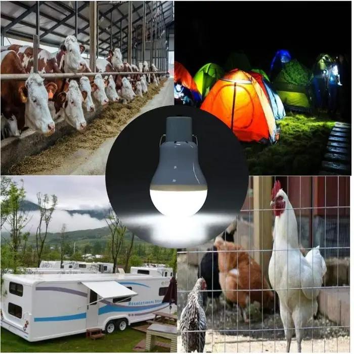 7W lumière solaire étanche USB chargé suspendu d'urgence lumière du soleil alimenté lampe extérieure