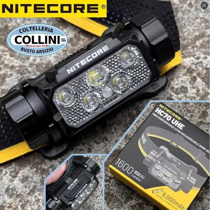 Lampe frontale NITECORE HC70 UHE, 6 LED, 1600LM, lumière blanche et rouge, haute performance, rechar