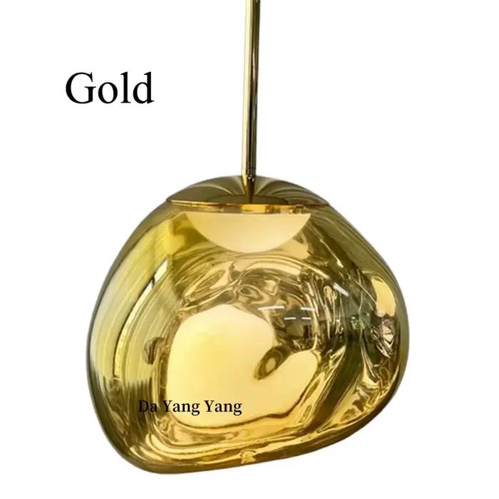 Lampe LED suspendue en forme de roche de lave nordique faite à la main, lustre à intensité variable