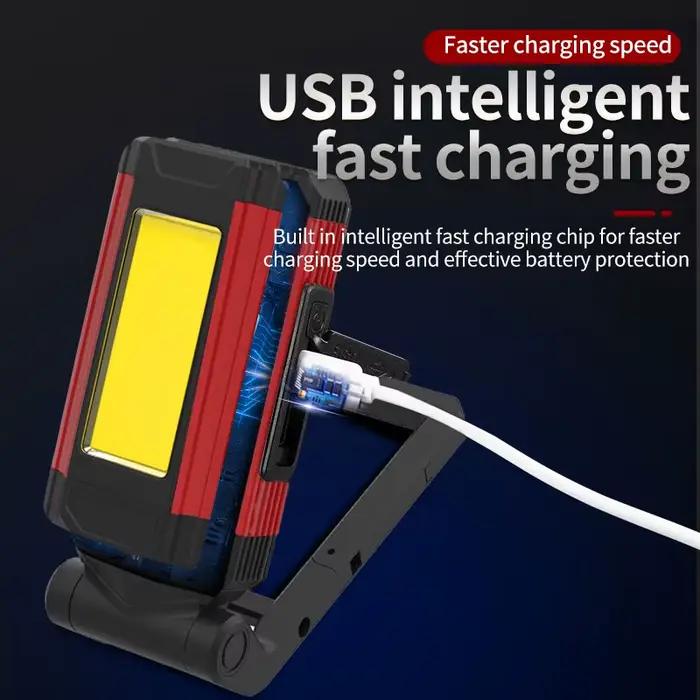Lampe de travail magnétique COB Portable, lampe de poche LED Rechargeable, Super lumineuse, étanche,