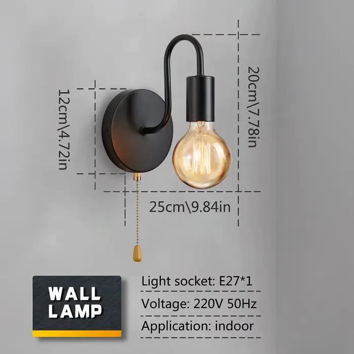Applique industrielle nordique fer noir E27 éclairage intérieur chevet salle de bain chambre lampe a