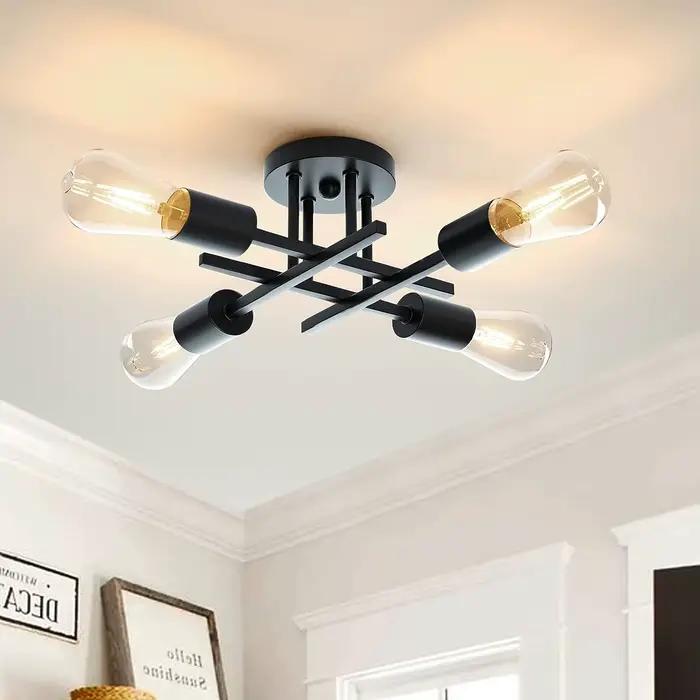 Lustre moderne semi-encastré lustre moderne du milieu du siècle près du plafond éclairage plafonnier