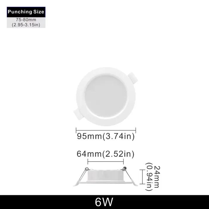 6 pcs/lot 3/4/6/8 pouces Led Downlight 6W 9W 12W 18W 24W 220V encastré plafonnier rond Led panneau v