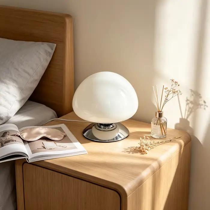 Lampe en verre de Murano en forme de champignon, lampe de chevet moderne du milieu du siècle, à inte
