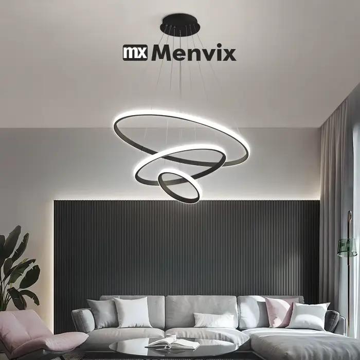 Menvix moderne suspension lampe Led anneaux cercle suspendu lustre blanc Loft salon salle à manger c