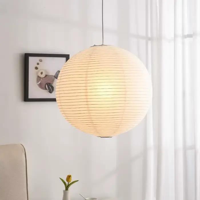 Wabi Sabi vent pendentif lumières LED Akari riz papier suspension lampe pour salon salle à manger ch