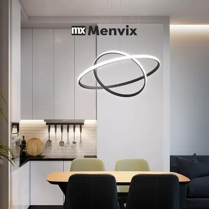 Menvix moderne suspension lampe Led anneaux cercle suspendu lustre blanc Loft salon salle à manger c