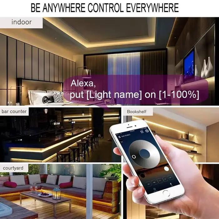 Variateur LED monochrome, contrôleur WiFi, DC 12V 24V 96W, application intelligente, contrôle de gra